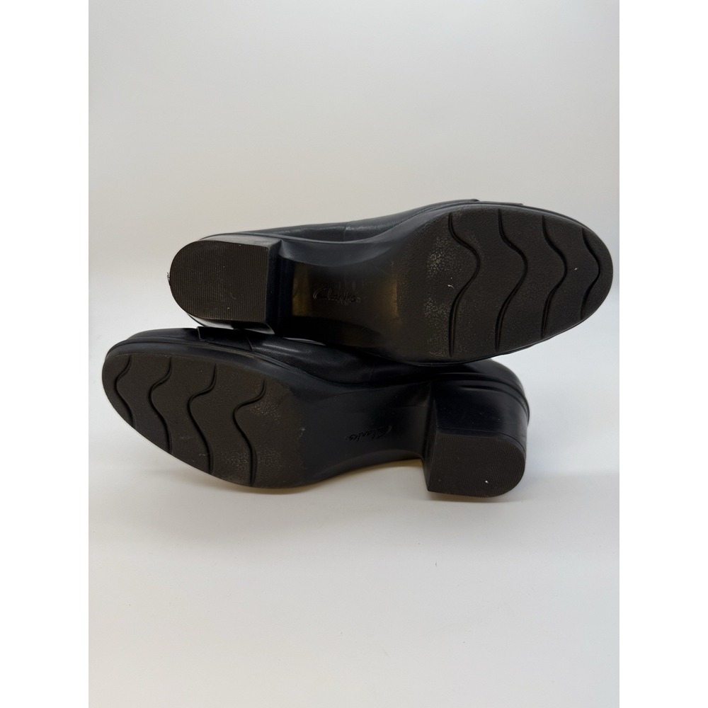 Clarks Collection Pump Heel Womens Size 8.5 M Black Leather Model 15260 Slip Ons - Picture 7 of 8